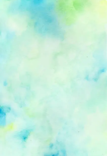 Vector illustration of Manual painted blue green abstract watercolor as background.