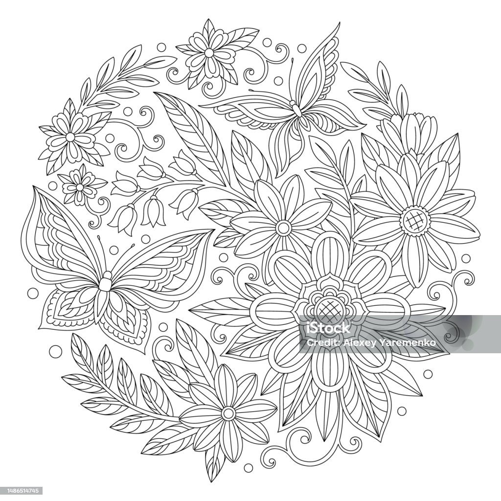 Coloring Book Line Art Stock Illustration - Download Image Now