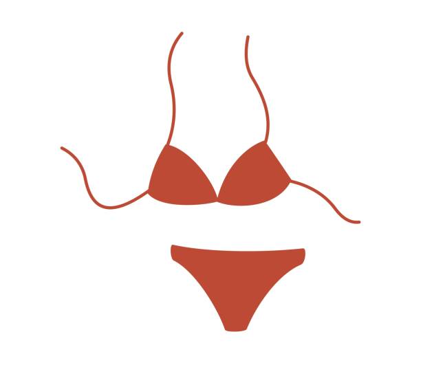 элемент летней одежды - swimming trunks bikini swimwear red stock illustrations