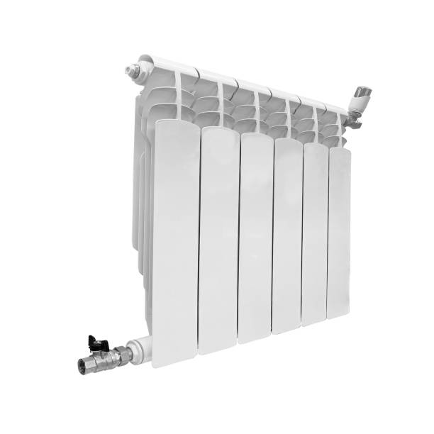 istock Heater battery isolated on black background. Radiator. Home water heater convector isolated. Heating convector. 1486518359