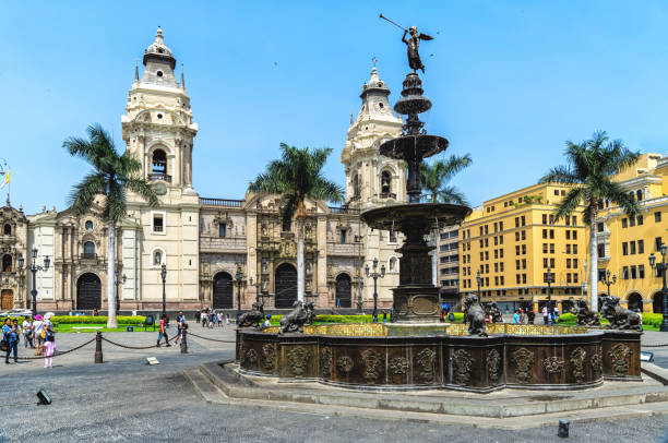 istock The fountain in Plaza Mayor, Lima, Peru 1486519060