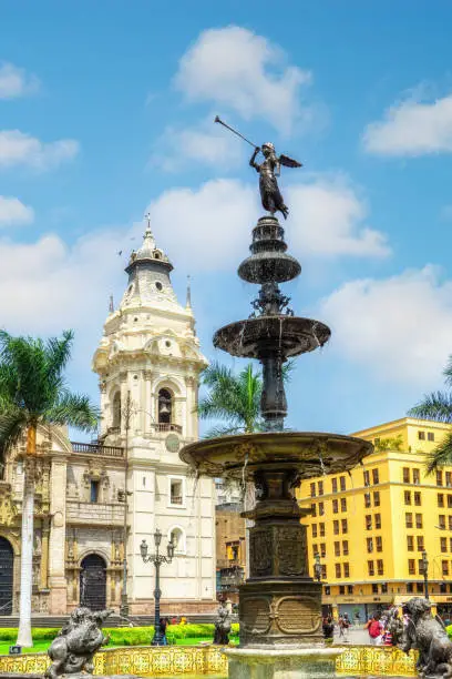 Photo of The fountain in Plaza Mayor, Lima, Peru