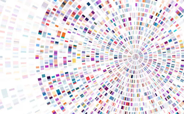 Vector illustration of Dna test infographic. Genome sequence map.