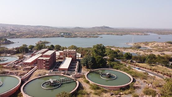 Aerial view of a water treatment plant located at Jodhpur Rajasthan