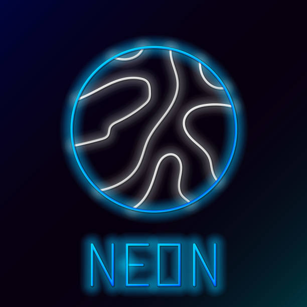 istock Glowing neon line Falling stars icon isolated on black background. Meteoroid, meteorite, comet, asteroid, star icon. Colorful outline concept. Vector 1486535741