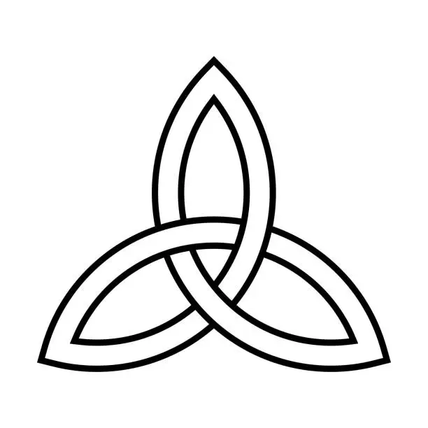 Vector illustration of Triquetra, a Celtic triangular knot, symbol and emblem of the Trinity