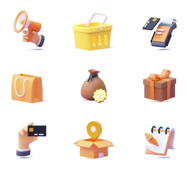Vector illustration of Shopping icon set