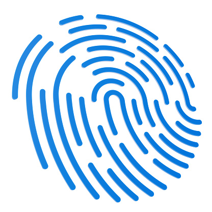 Fingerprint 3D illustration isolated on white