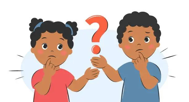 Vector illustration of Kids question 034