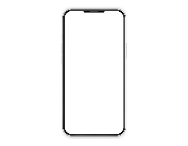 istock 3D realistic high quality smartphone mockup with isolated background. Smart phone mockup collection. Device front view. 3D mobile phone with shadow on white background. 1486548028