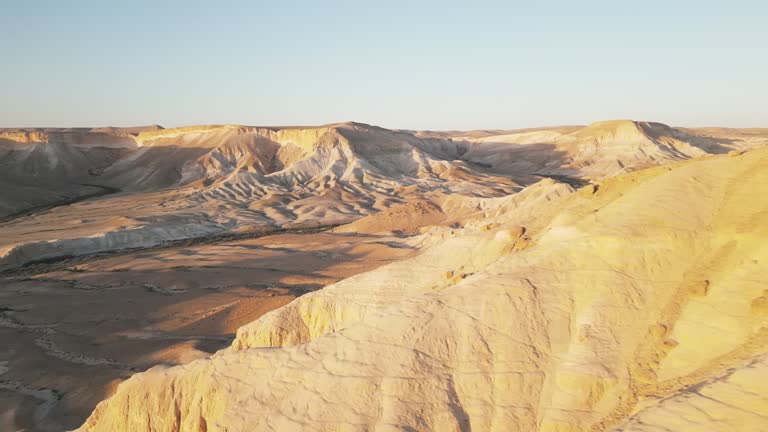 Israeli landscape of a desert area near Kibbutz Sde Boker, Negev Desert, Israel