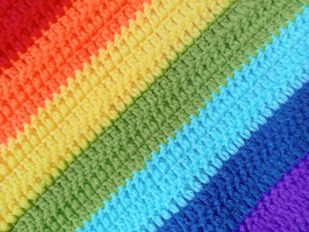 Crochet rainbow pattern multi-color background texture for decoration ideas Crochet rainbow pattern multi-color background texture for decoration ideas Crochet stock pictures, royalty-free photos & images