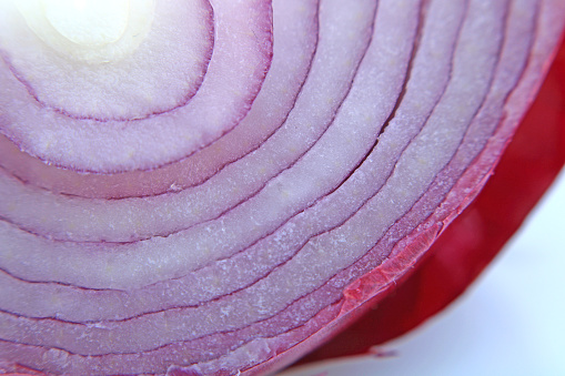 Red Onion sliced - showing the layers