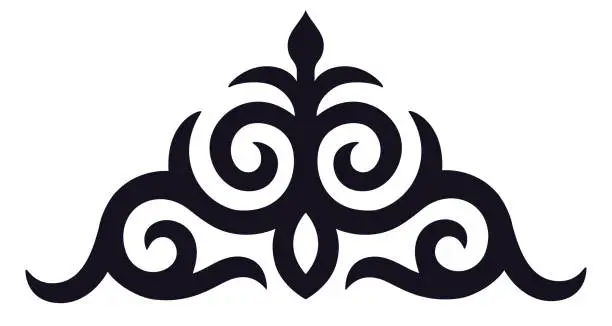 Vector illustration of Traditional Central Asian ornament element