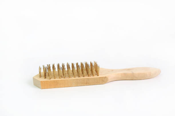 istock Brass wire scratch brushes for metal cleaning in industrial use isolated on white background 1486556113