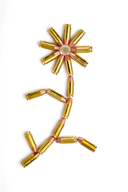 9mm. 총알 꽃 스톡 사진