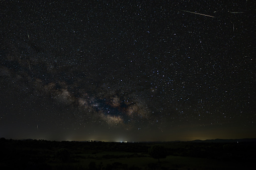 The Milky Way crosses the stone forest of ashhatu, Inner Mongolia, China