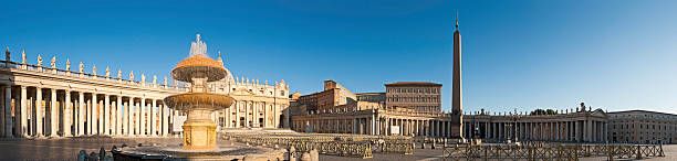 セントピータース教会バチカン市国ローマ広場の日の出パノラマイタリア） - rome italy vatican st peters basilica ストックフォトと画像