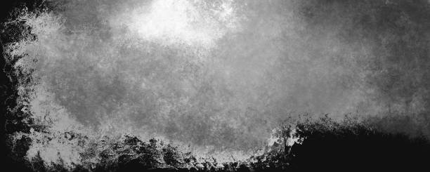 istock Dark gray rough painted background grey distressed grunge abstract art texture illustration overlay black and white paper or canvas in textured modern painting banner header image backdrop design 1486568417
