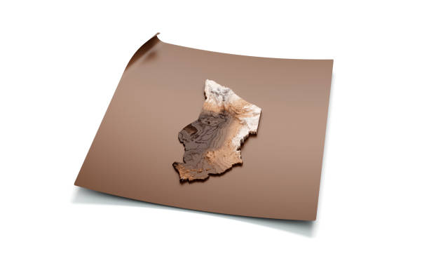 istock Map Of Chad Old Style Brown On Unrolled Map Paper Sheet Isolated On White Background 3d illustration 1486570224