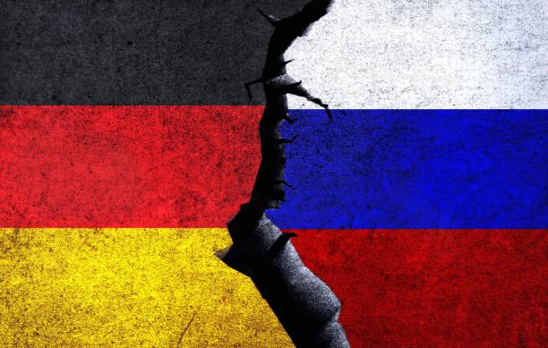 istock Germany and Russia flag together. Russia and Germany relations 1486579180