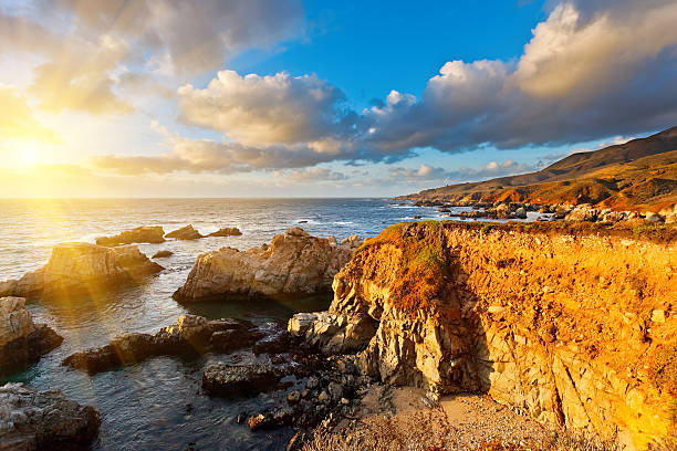 istock Big Sur Pacific Ocean coast at sunset 148658061