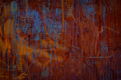 iron blue wall with rust