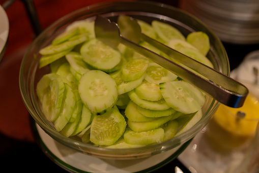 Cucumber in bown food stock photo