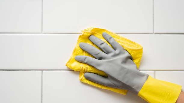 istock Houseworker wipes the surface with a napkin 1486602274