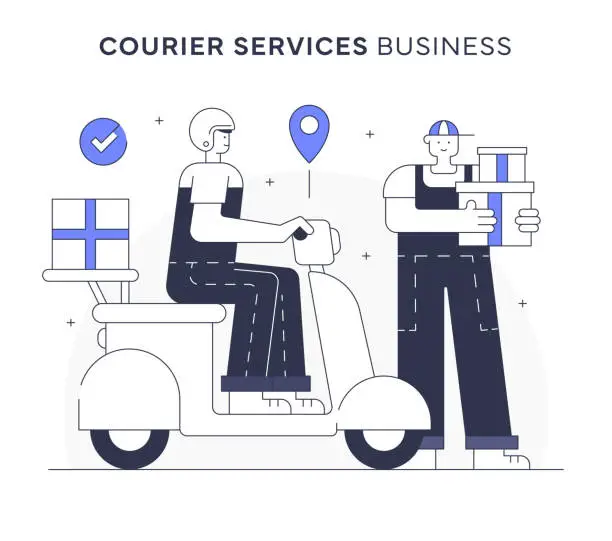 Vector illustration of Professional Courier Services Illustration - Perfect for Your Business