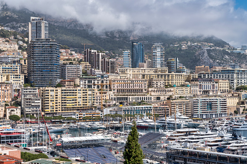 The famous port of Monte Carlo just after sunrise. 
