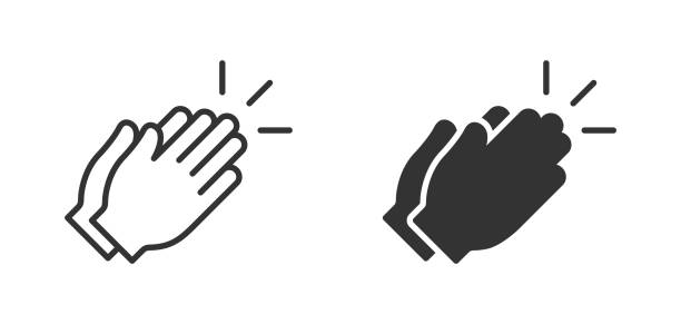 Applause icon. Hands clapping icon. Vector illustration. Applause icon. Hands clapping icon. Vector illustration good job emoji stock illustrations