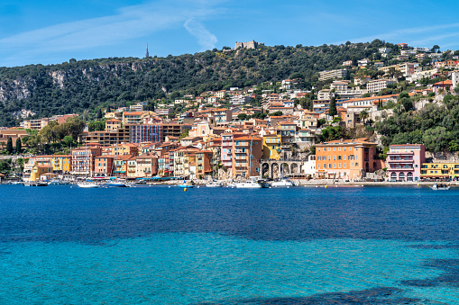 This photo captures the essence of the French Riviera, with its azure blue waters and pristine beaches. The crystal-clear waters gently caress the sandy shoreline, inviting visitors to dip their toes in the refreshing Mediterranean Sea. Whether you're a lover of sun, sea, and sand, or simply appreciate the breathtaking beauty of nature, this image is sure to transport you to a place of relaxation and tranquility.