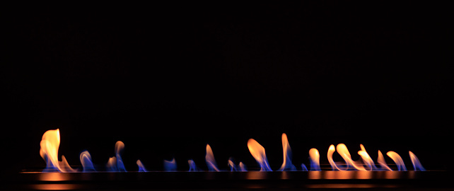 Modern gas fireplace flame texture