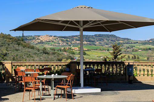 Casale Marittimo Tuscan town from outdoor café