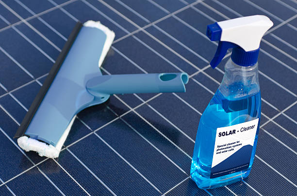 Solar cells and detergent  - english stock photo