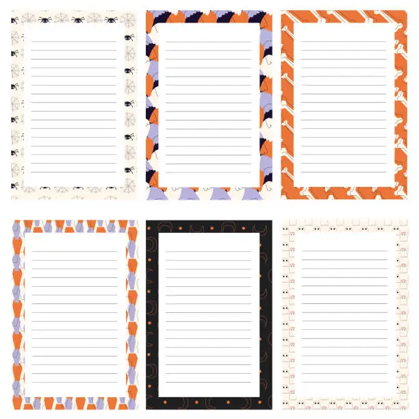 Vector illustration of Templates to do list check list blank daily planner for autumn season. Organizer and schedule with place for notes.