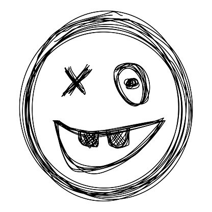 Smiling Face Emoticon Scribble Art Stock Illustration - Download Image ...