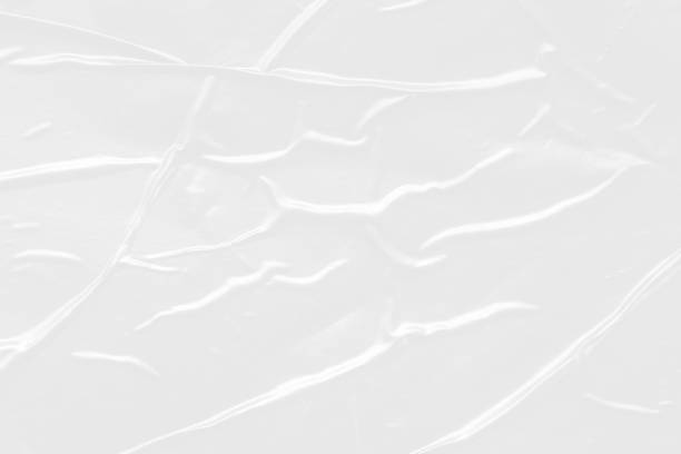 white crumpled and creased plastic poster texture background