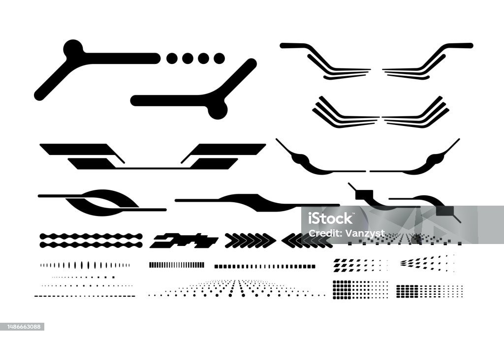 Vector Graphic Assets Set Bold Modern Shapes Stock Illustration ...