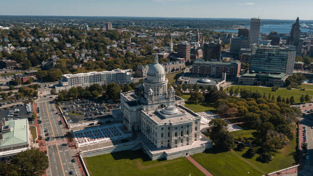 istock Administative District on Capitol Hill with Rhode Island State House and Downtown in the backdrop, view from above. 1486666268