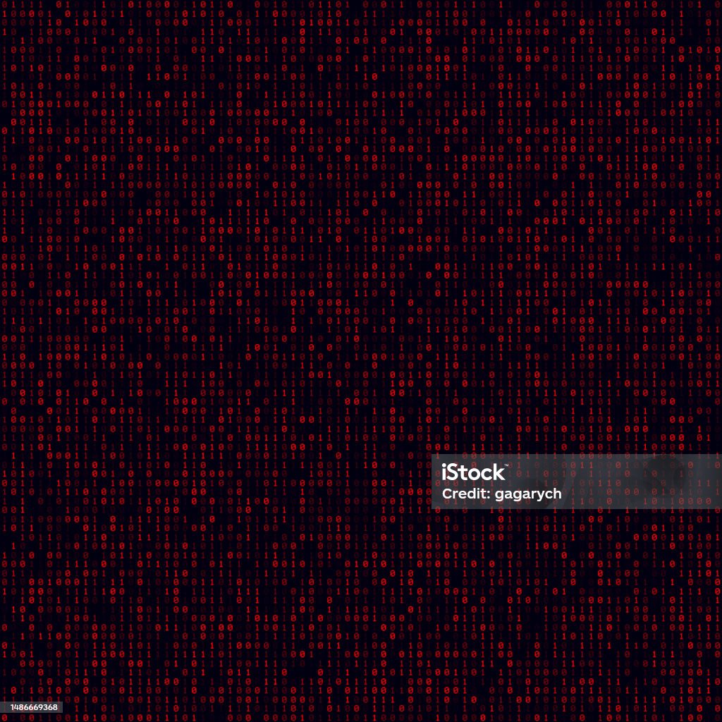 Technology Background Red Filled Binary Background Big Sized Seamless ...