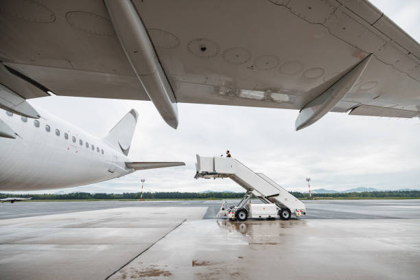 istock Air-stairs Near The Passenger Jet Plane 1486670519