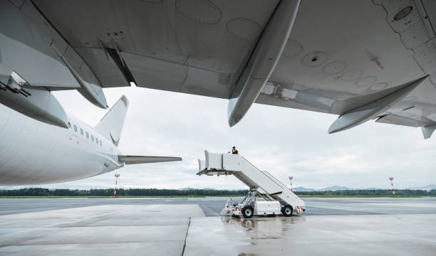istock Air-stairs Near The Passenger Jet Plane 1486670529