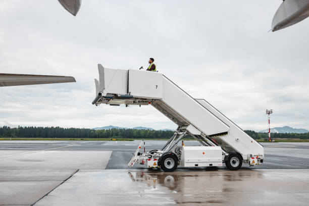 istock Air-stairs Near The Passenger Jet Plane 1486670551