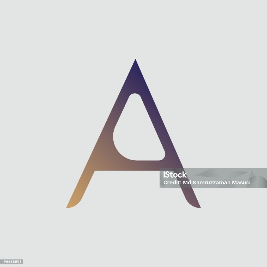Gradiant Color Letter Gradient Color Letter A Text Tshirt Vector Design On White Background ...