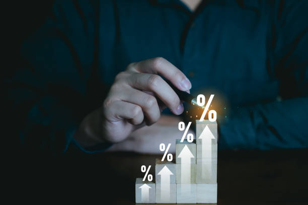 istock Business growth Percentage through the concept Increasing 1486686157