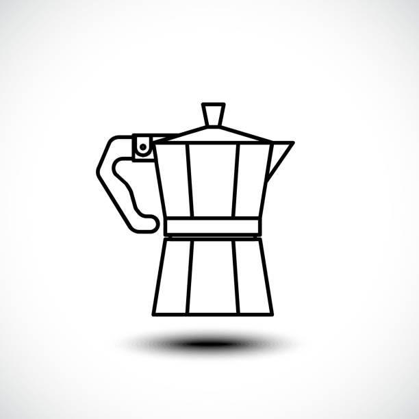 Moka Pot line icon. Coffee maker Vector illustration vector art illustration