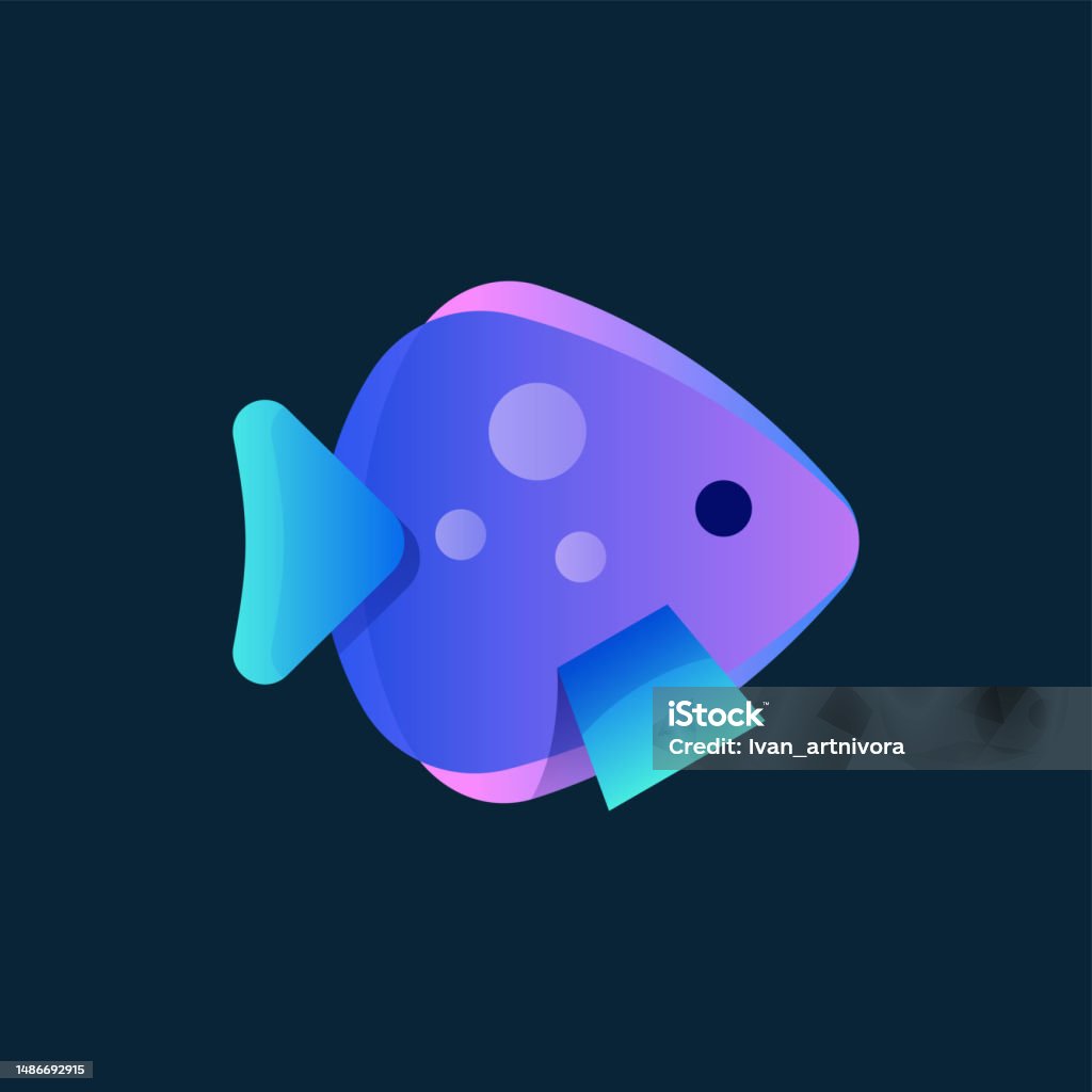 Gradient Fish Vector Illustration Fish Gradient Colorful Style Stock Illustration ...
