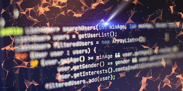 Abstract Computer Script Code Programming Code Screen Of Software ...